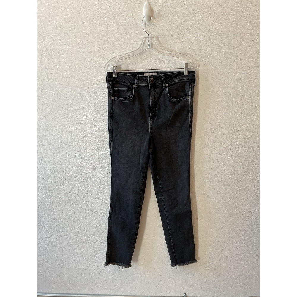 We The Free Women's 31 Black Distressed Denim Skinny Ankle Jeans Free People